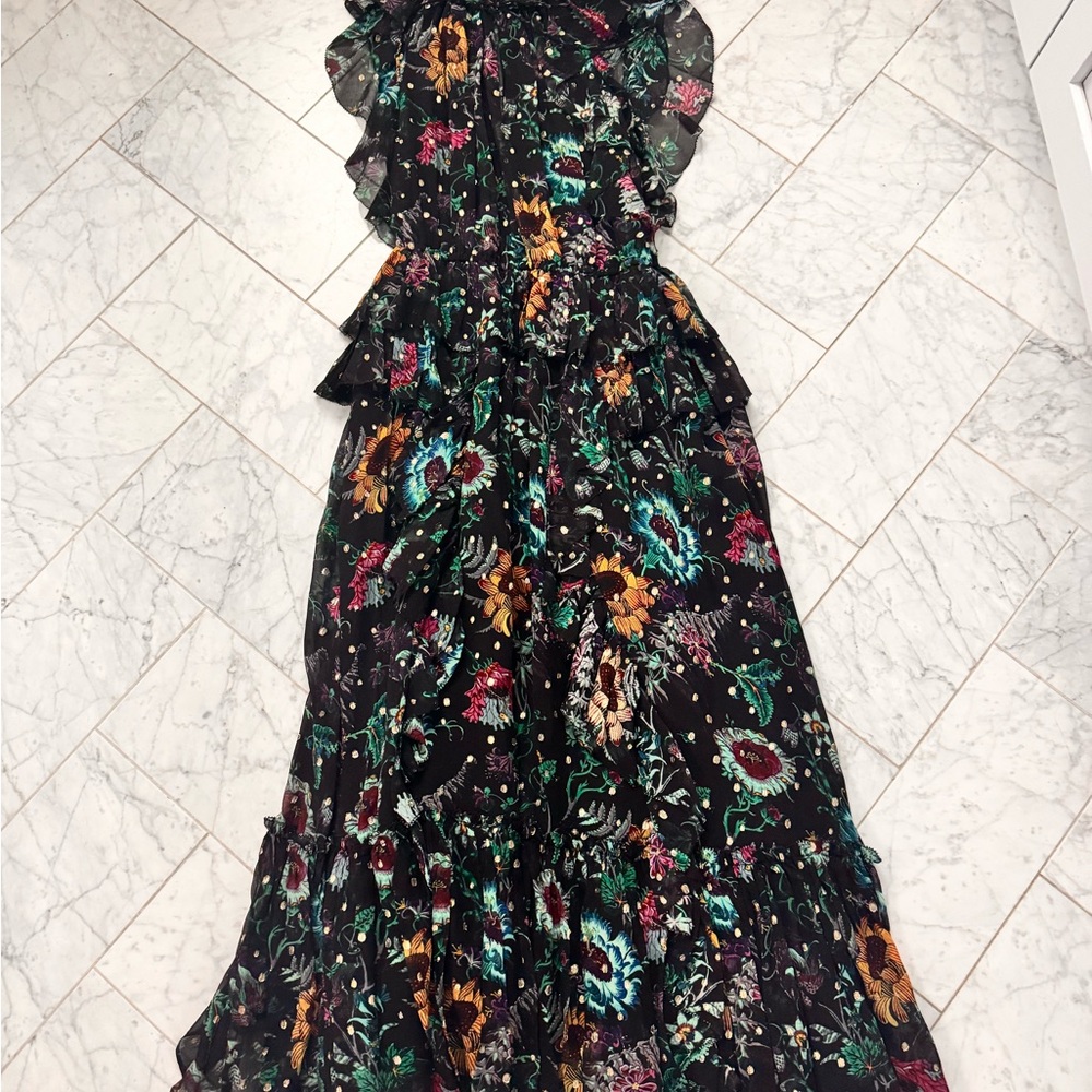 Ulla Johnson Floral Ruffle Maxi Dress